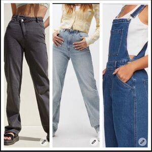 PacSun Denim Jeans bundle 90’s size 23 forever 21 overalls